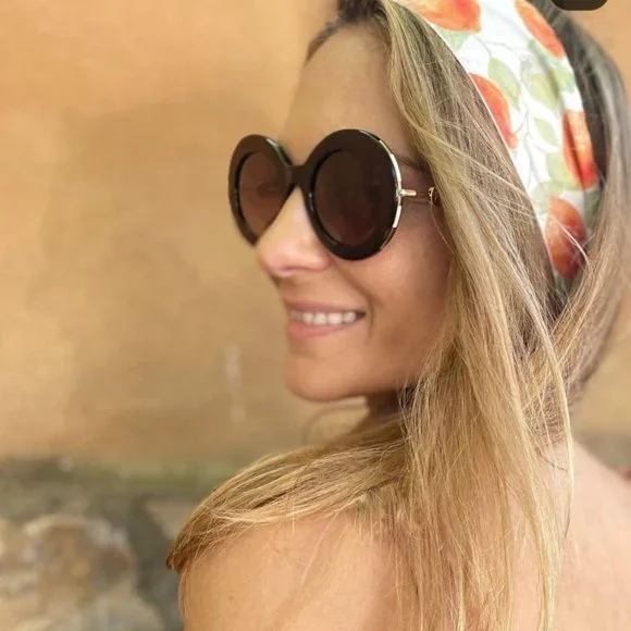 Carolina Herrera Sunglasses CH0020 Violet Oval Round Oversized Acetate - Picture 13 of 16